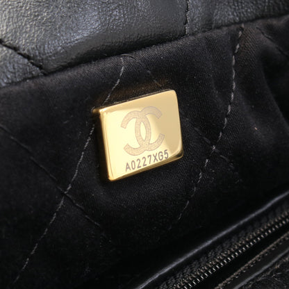 シャネル22 チェーンショルダーバッグ チェーントートバッグ レザー ブラック ゴールド金具 シャネル バッグ CHANEL