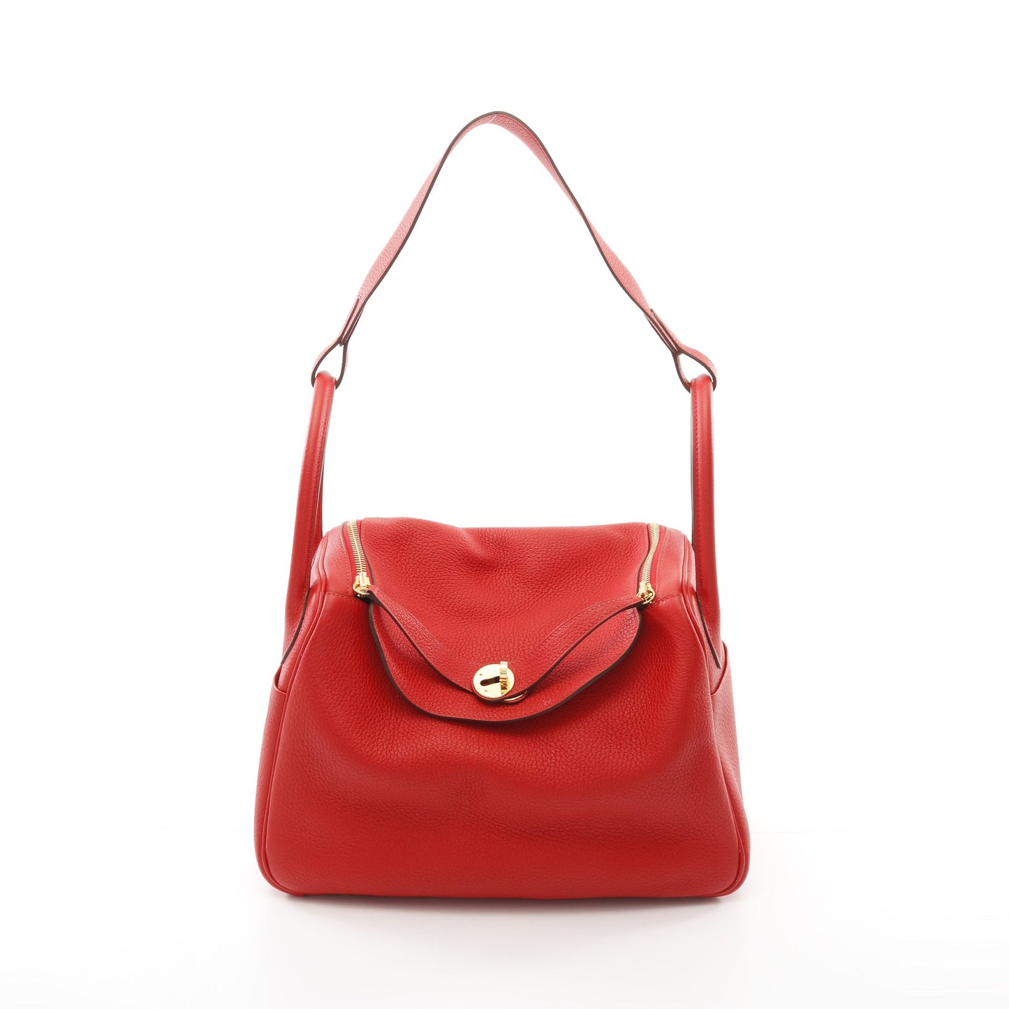 リンディ30 ルージュトマト ショルダーバッグ トリヨンクレマンス レッド ゴールド金具 Z刻印 エルメス バッグ HERMES