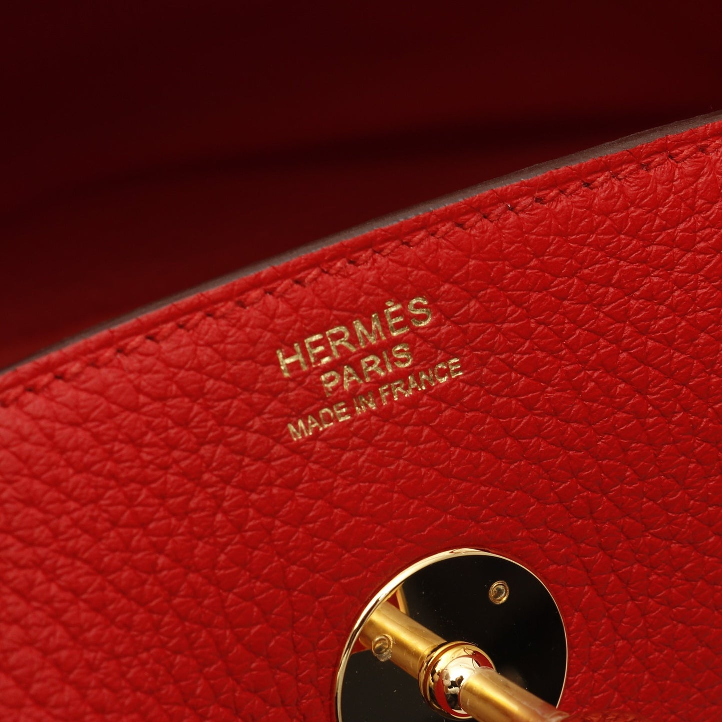 リンディ30 ルージュトマト ショルダーバッグ トリヨンクレマンス レッド ゴールド金具 Z刻印 エルメス バッグ HERMES