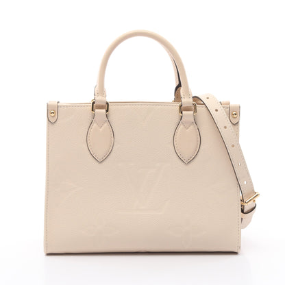オンザゴーPM モノグラムアンプラント クレーム ハンドバッグ レザー アイボリー 2WAY ルイヴィトン バッグ LOUIS VUITTON