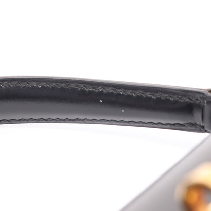 ケリー ブラック ハンドバッグ ボックスカーフ ブラック ゴールド金具 外縫い ○I刻印 エルメス バッグ HERMES