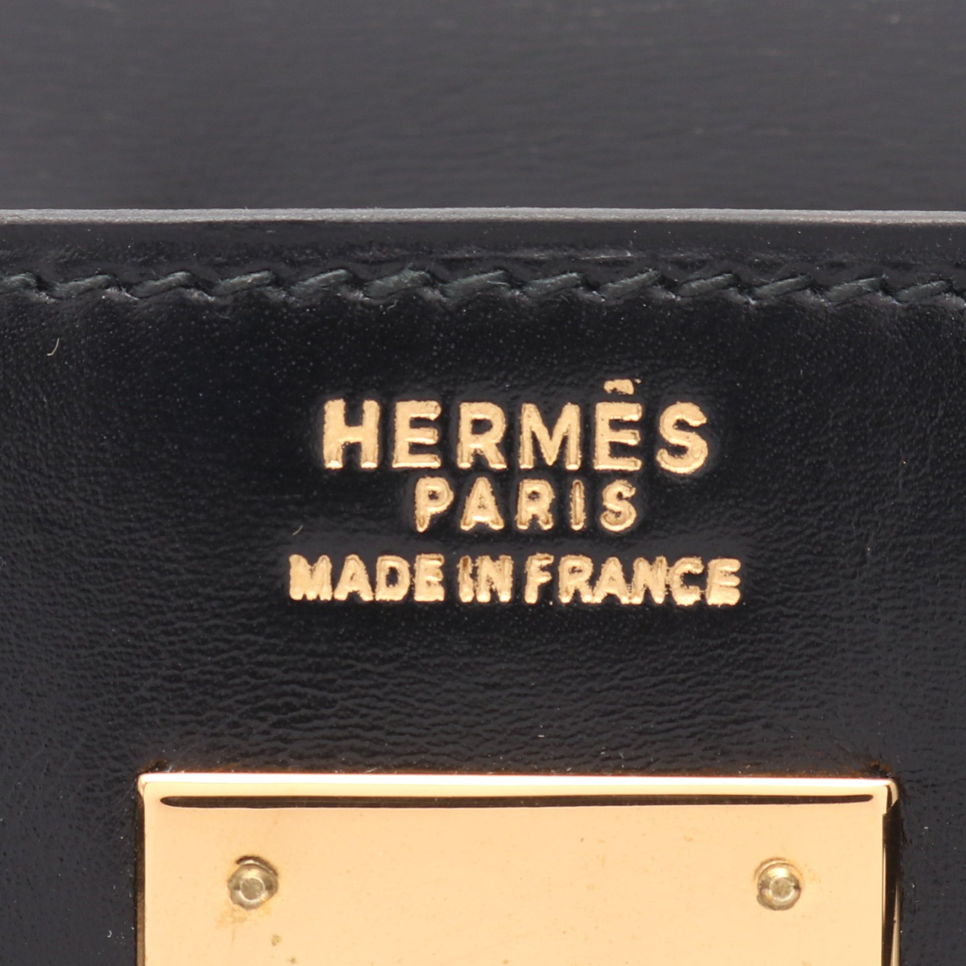 ケリー ブラック ハンドバッグ ボックスカーフ ブラック ゴールド金具 外縫い ○I刻印 エルメス バッグ HERMES