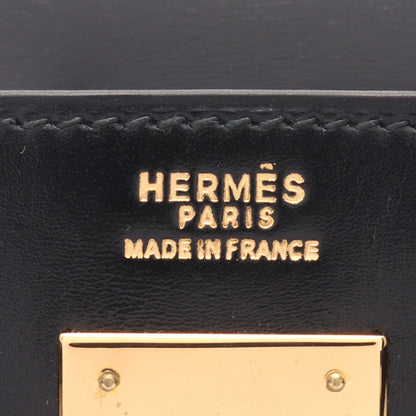 ケリー ブラック ハンドバッグ ボックスカーフ ブラック ゴールド金具 外縫い ○I刻印 エルメス バッグ HERMES