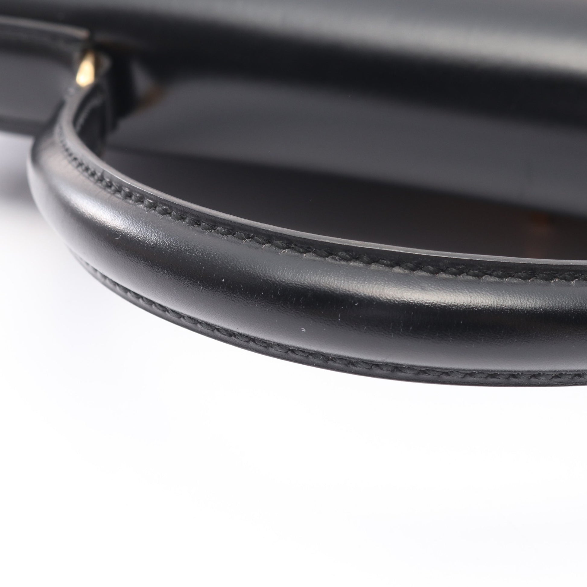 ケリー ブラック ハンドバッグ ボックスカーフ ブラック ゴールド金具 外縫い ○I刻印 エルメス バッグ HERMES
