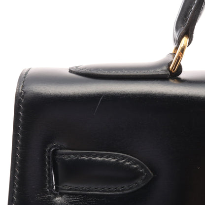 ケリー ブラック ハンドバッグ ボックスカーフ ブラック ゴールド金具 外縫い ○I刻印 エルメス バッグ HERMES