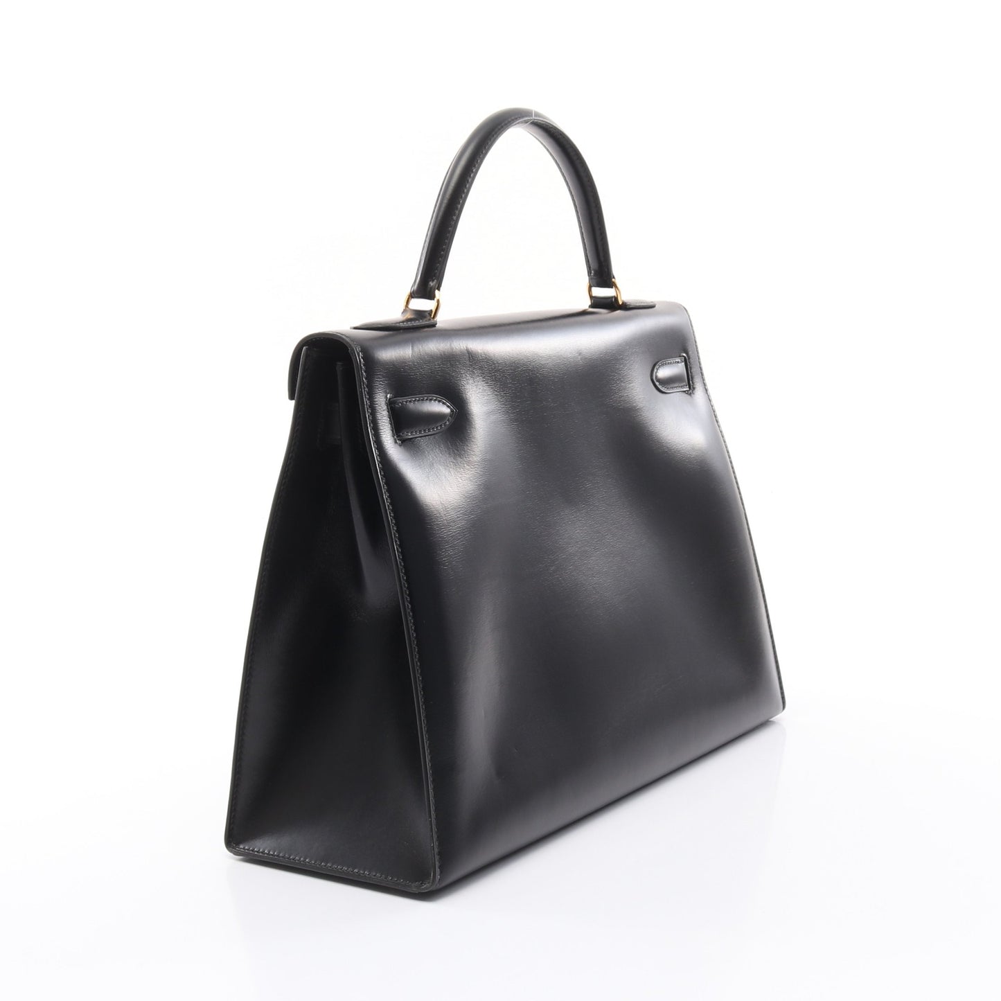 ケリー ブラック ハンドバッグ ボックスカーフ ブラック ゴールド金具 外縫い ○I刻印 エルメス バッグ HERMES