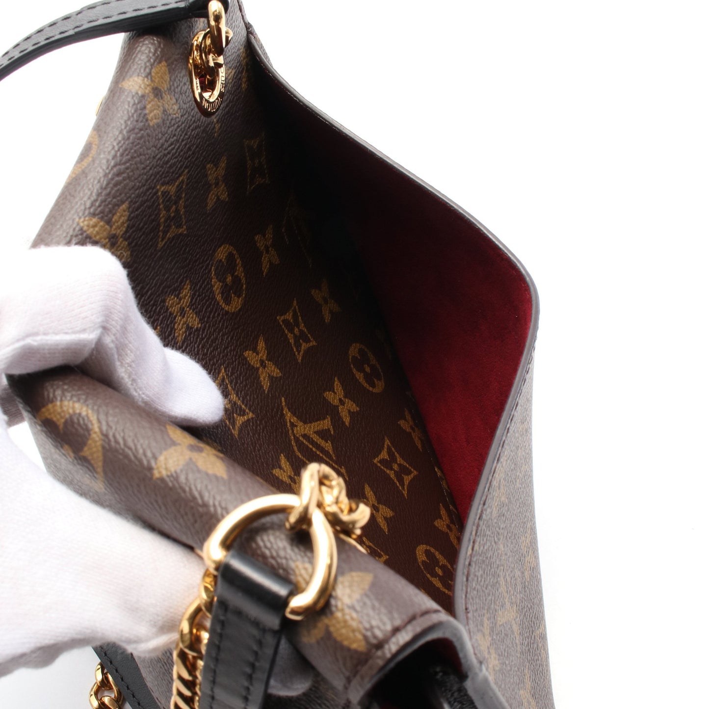 パッシー モノグラム ショルダーバッグ チェーンショルダーバッグ PVC レザー ブラウン ブラック ルイヴィトン バッグ LOUIS VUITTON
