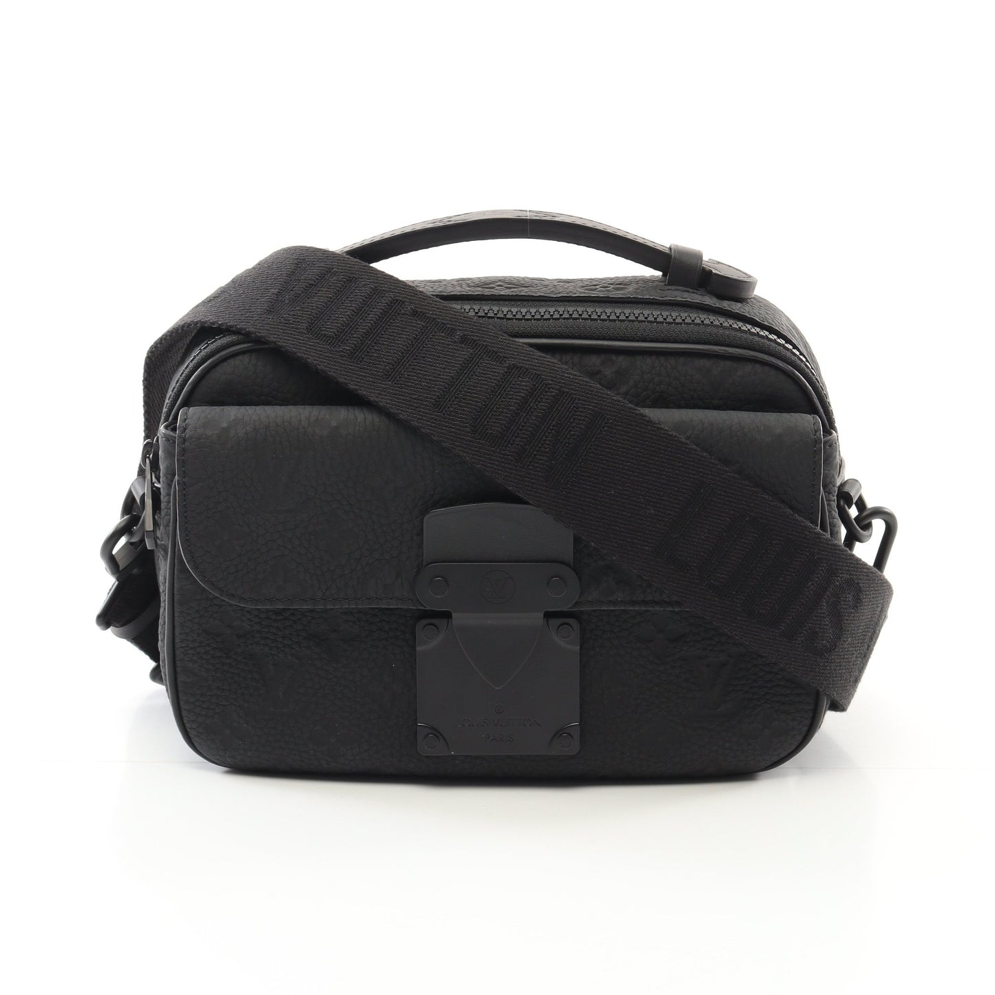Sロック メッセンジャー モノグラム ハンドバッグ レザー ブラック ルイヴィトン バッグ LOUIS VUITTON