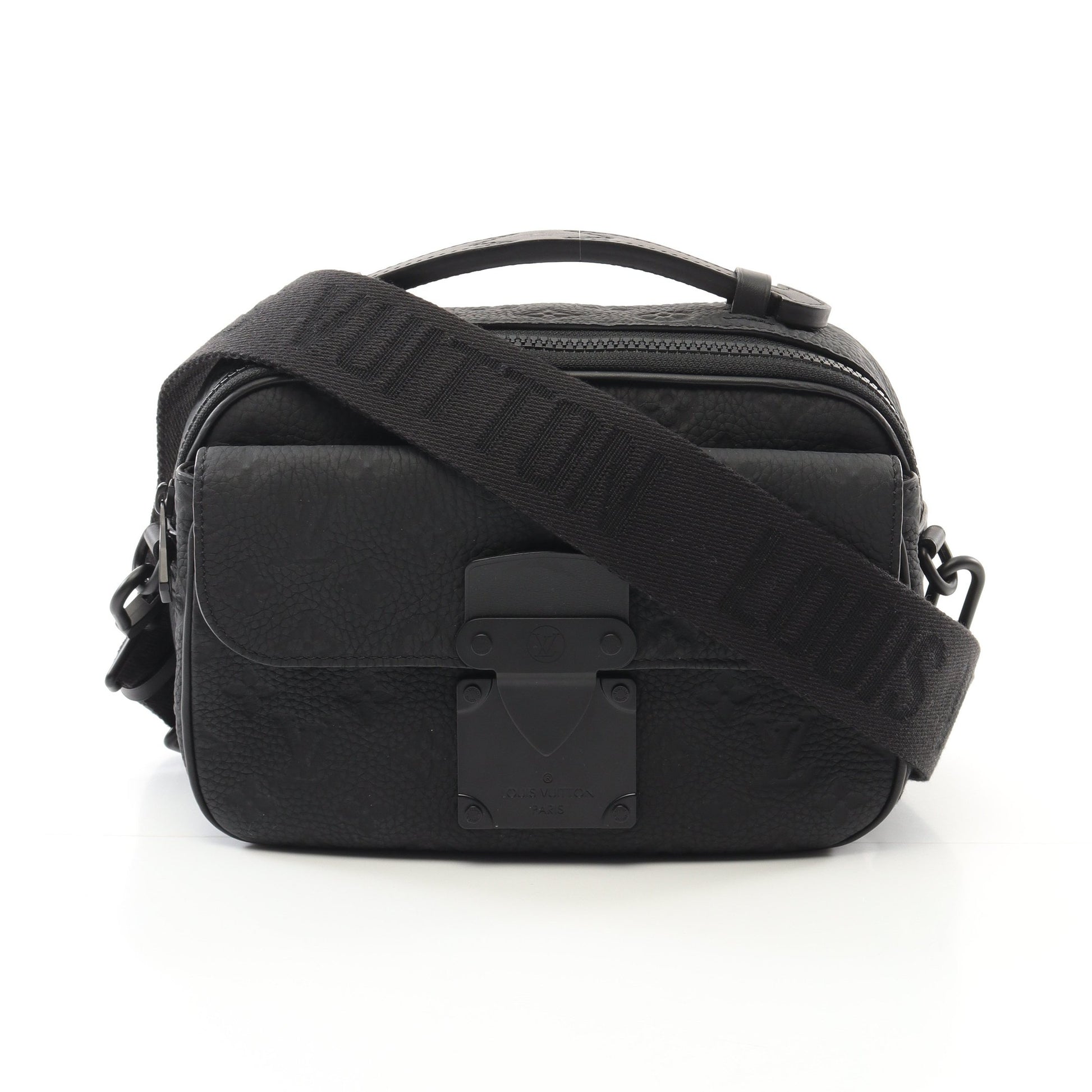 Sロック メッセンジャー モノグラム ハンドバッグ レザー ブラック ルイヴィトン バッグ LOUIS VUITTON