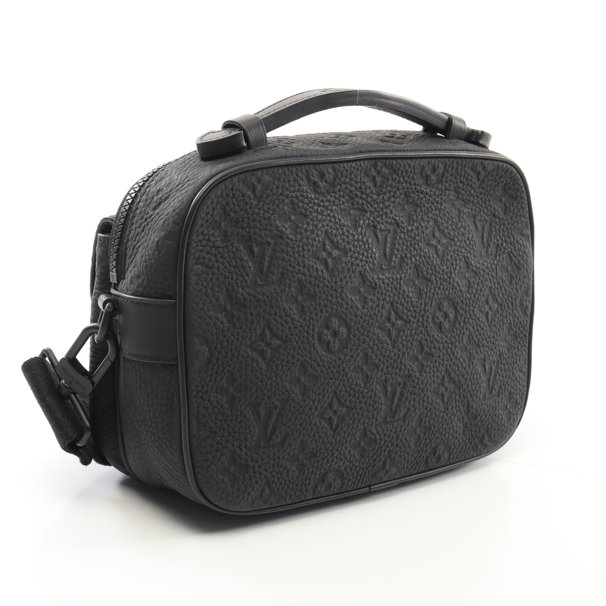 Sロック メッセンジャー モノグラム ハンドバッグ レザー ブラック ルイヴィトン バッグ LOUIS VUITTON