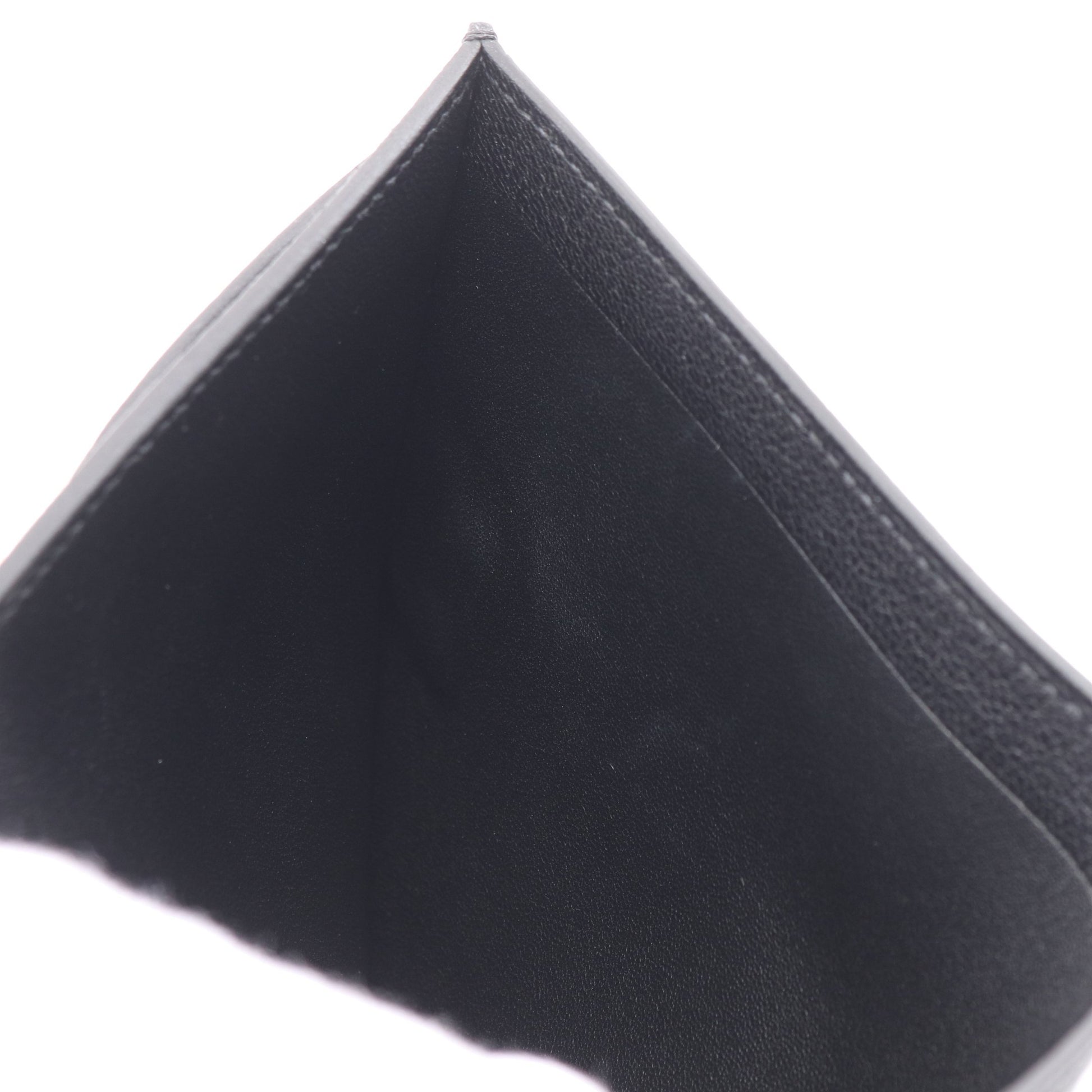 ベアンコンパクト ブラック 二つ折り財布 シェーブル ブラック シルバー金具 Z刻印 エルメス 財布・小物 HERMES