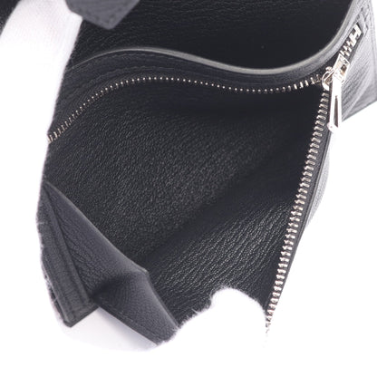 ベアンコンパクト ブラック 二つ折り財布 シェーブル ブラック シルバー金具 Z刻印 エルメス 財布・小物 HERMES