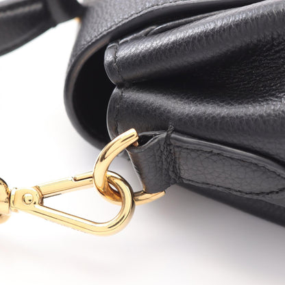 Vロゴ ハンドバッグ レザー ブラック 2WAY ヴェルサーチ バッグ Versace