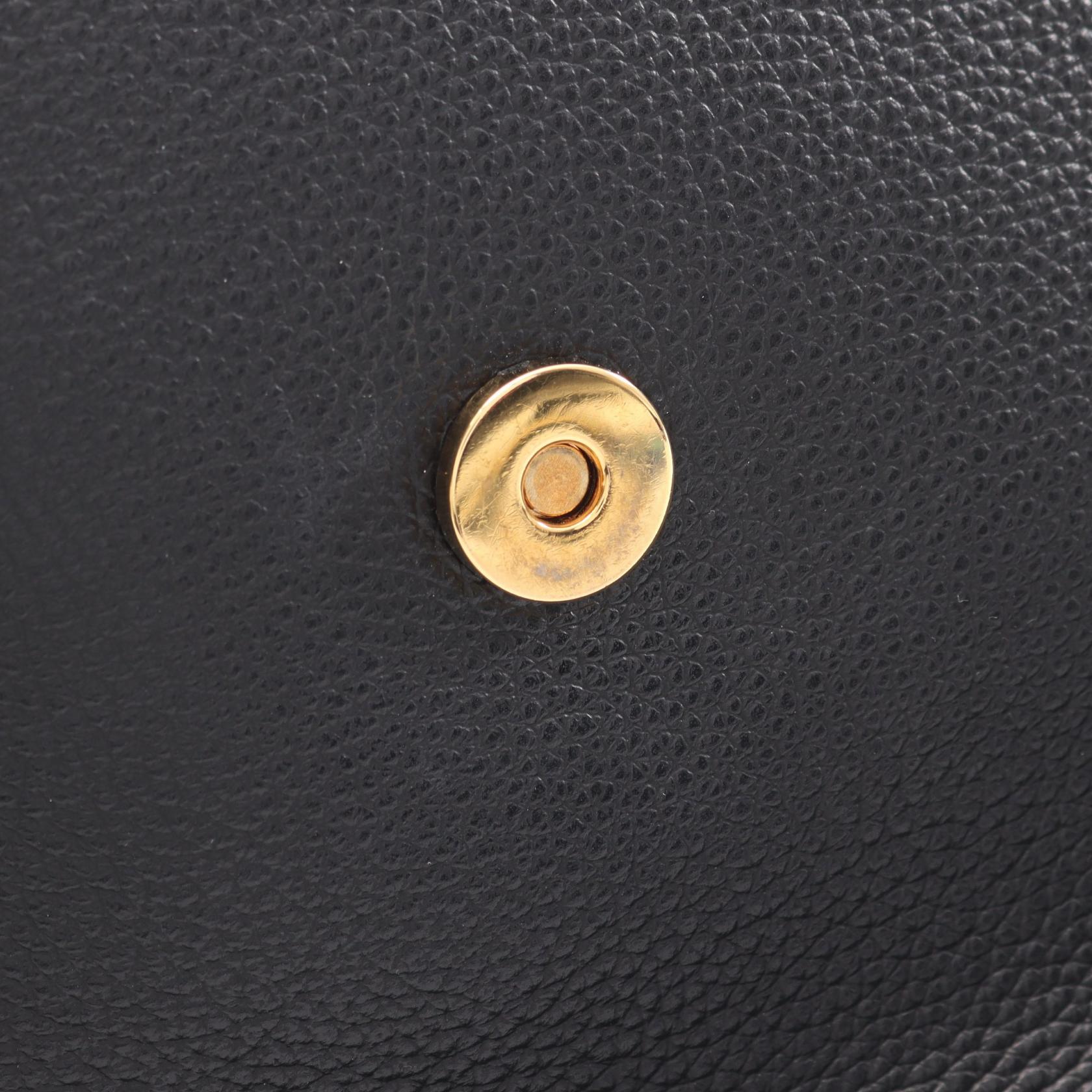 Vロゴ ハンドバッグ レザー ブラック 2WAY ヴェルサーチ バッグ Versace