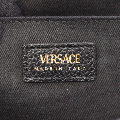 Vロゴ ハンドバッグ レザー ブラック 2WAY ヴェルサーチ バッグ Versace