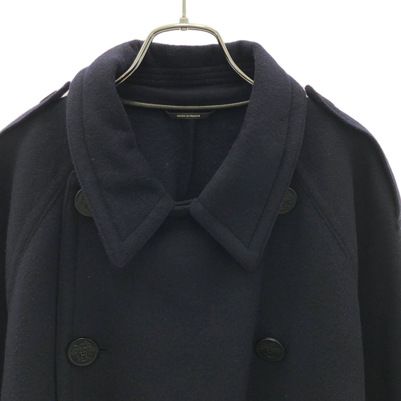 コート トレンチコート カシミヤ ネイビー エルメス – RECLO