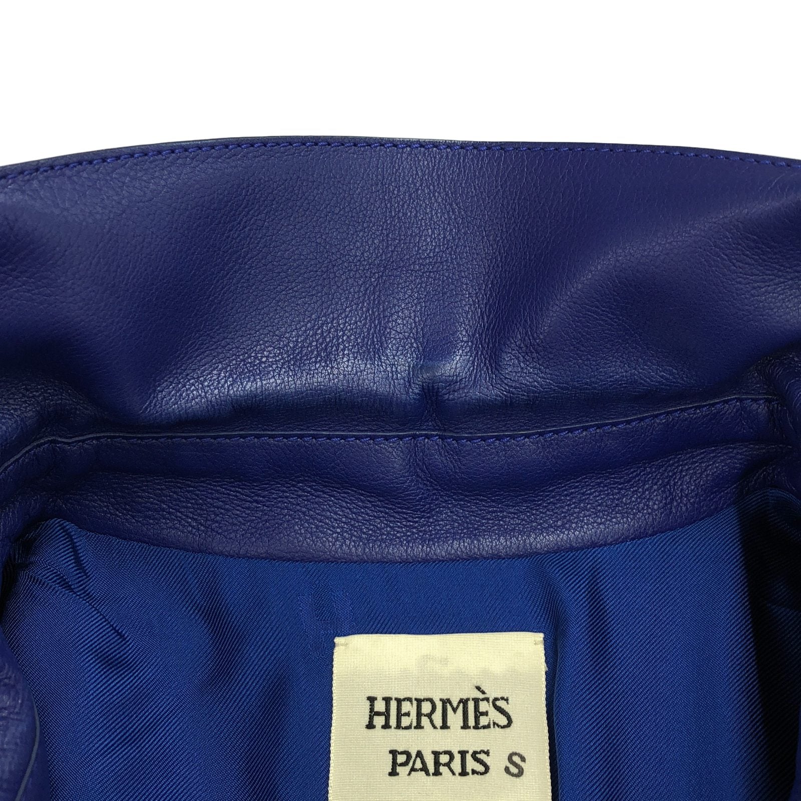 コート コート カーフ（牛革） ブルー エルメス アウター HERMES