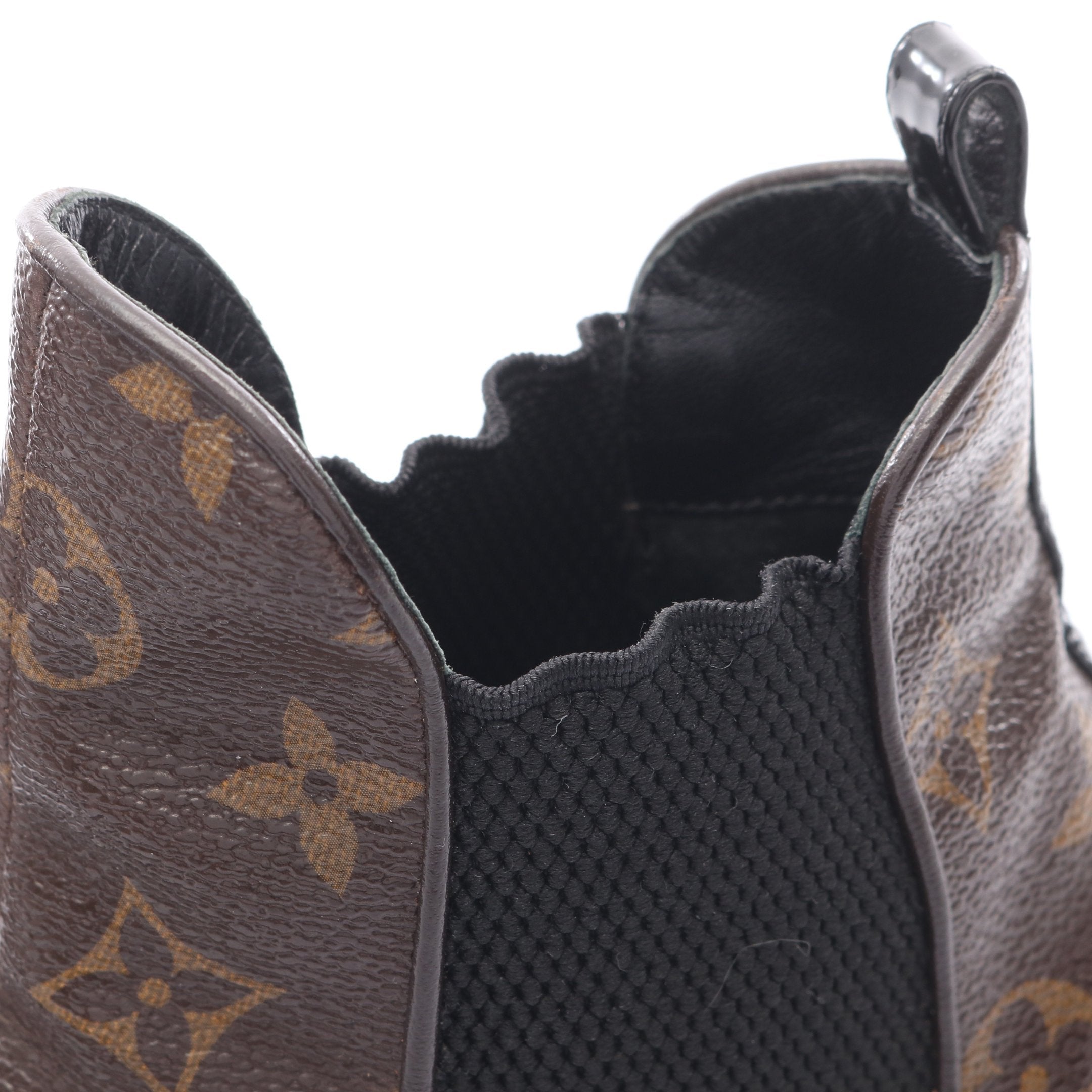 LOUIS VUITTON サイドゴアブーツ ブラウン モノグラム 34 1/2