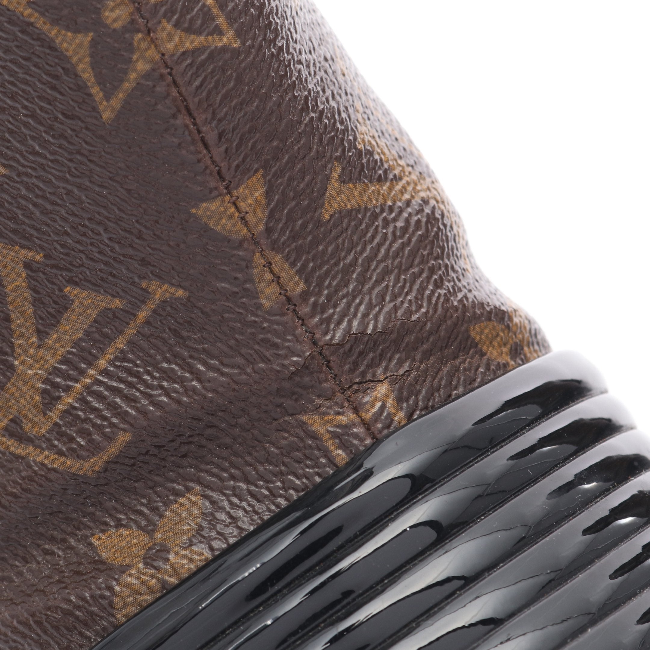 LOUIS VUITTON サイドゴアブーツ ブラウン モノグラム 34 1/2