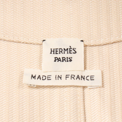 セリエボタン コート コットン アイボリー フード付き エルメス アウター HERMES