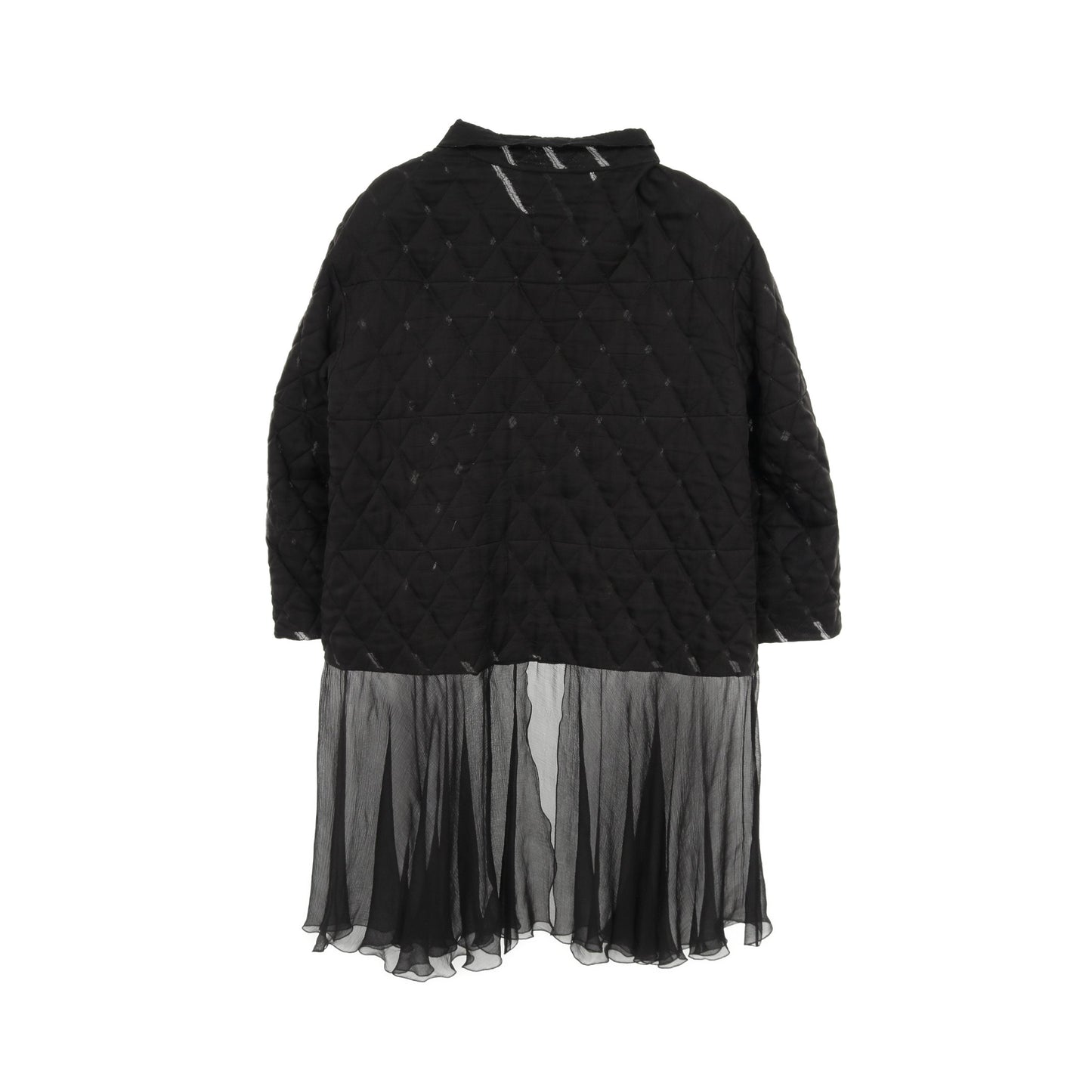 キルティング ジップアップ ジャケット シルク ブラック 切替 シャネル アウター CHANEL