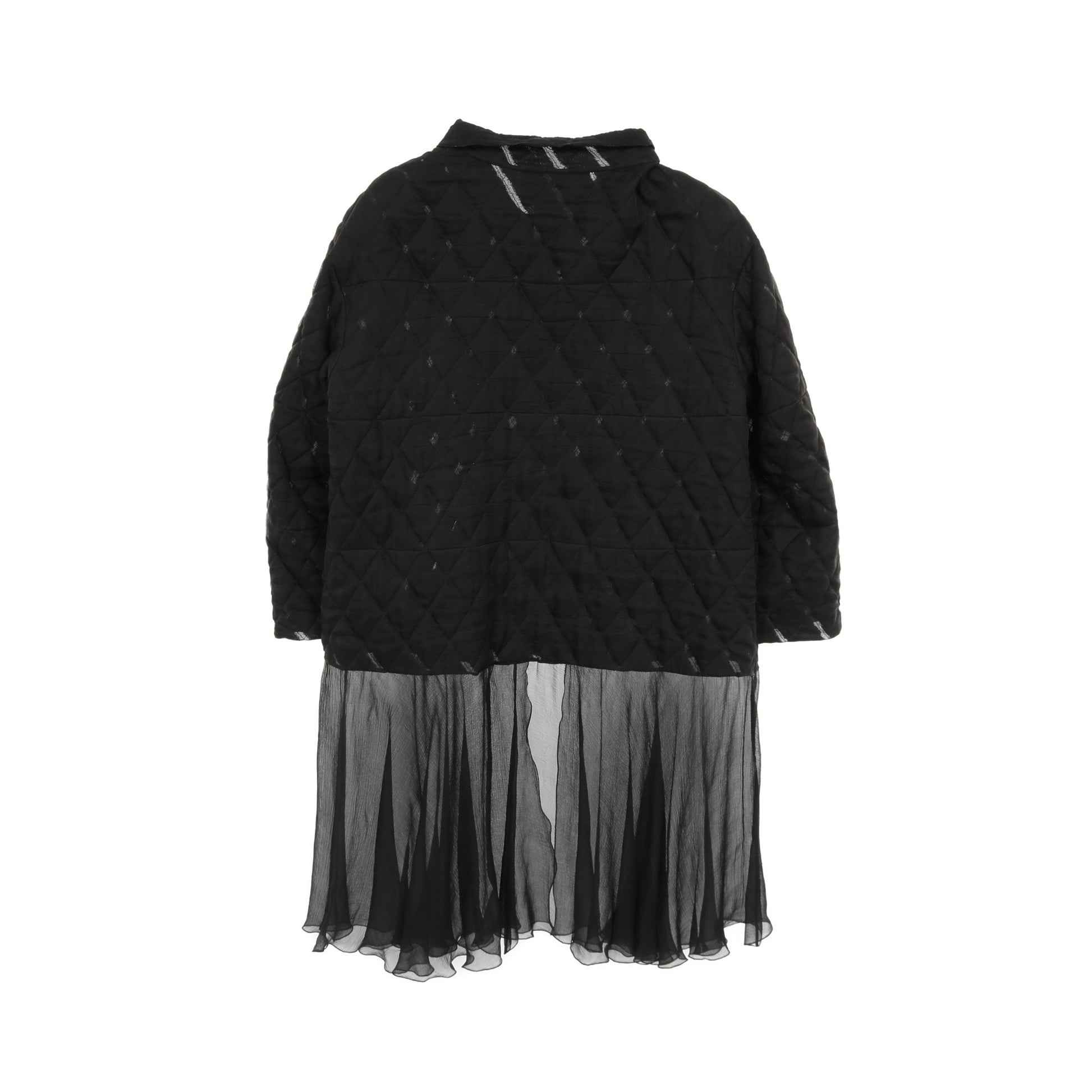 キルティング ジップアップ ジャケット シルク ブラック 切替 シャネル アウター CHANEL