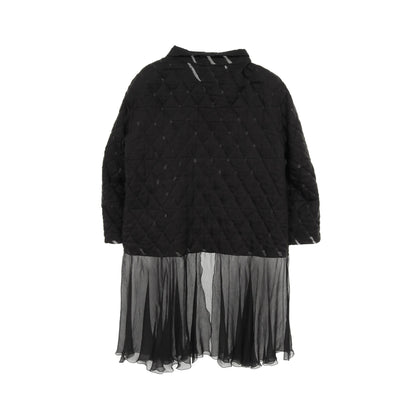 キルティング ジップアップ ジャケット シルク ブラック 切替 シャネル アウター CHANEL