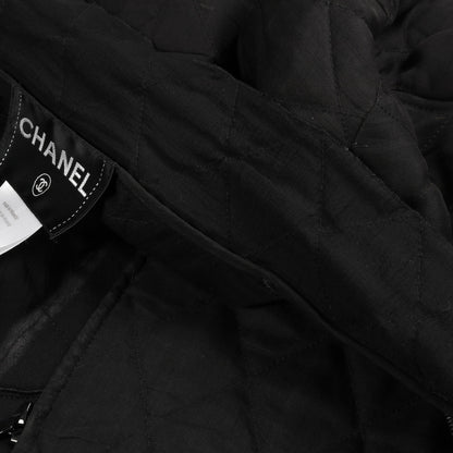 キルティング ジップアップ ジャケット シルク ブラック 切替 シャネル アウター CHANEL