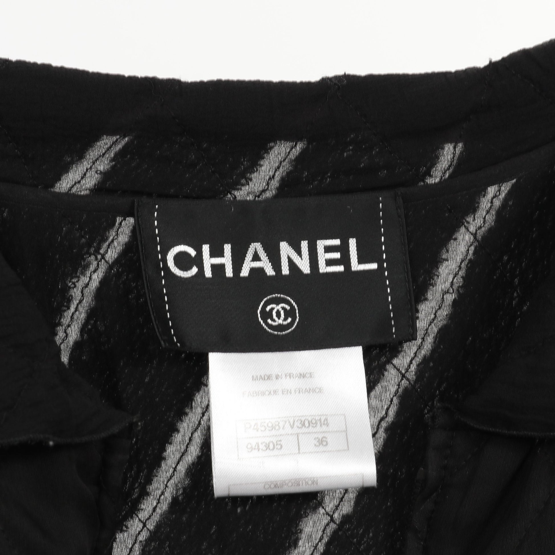 キルティング ジップアップ ジャケット シルク ブラック 切替 シャネル アウター CHANEL