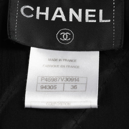 キルティング ジップアップ ジャケット シルク ブラック 切替 シャネル アウター CHANEL