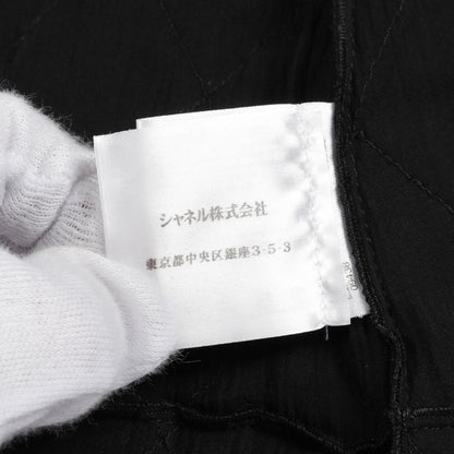 キルティング ジップアップ ジャケット シルク ブラック 切替 シャネル アウター CHANEL