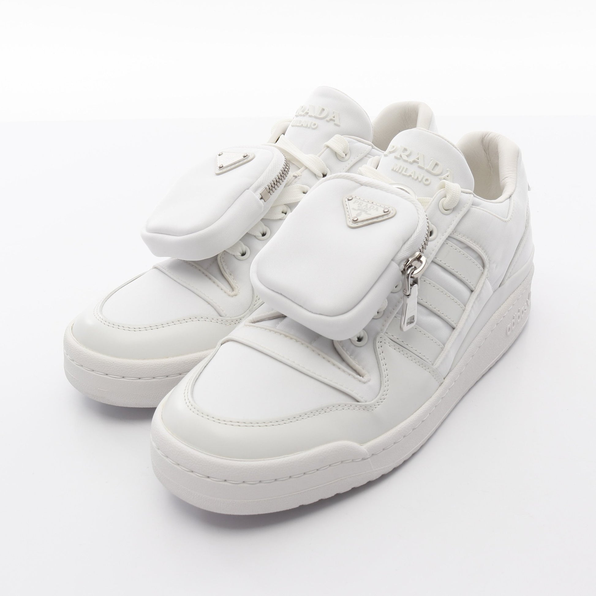 PRADA × adidas Re-Nylon FORUM LOW フォーラム ローカットスニーカー スニーカー ファブリック レザー ホワイト プラダ シューズ PRADA