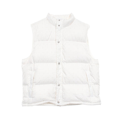 STIFF VEST スティッフ CHプラス クロスボールボタン ダガージップ ダウンベスト 総柄 ホワイト アイボリー クロムハーツ アウター Chrome Hearts