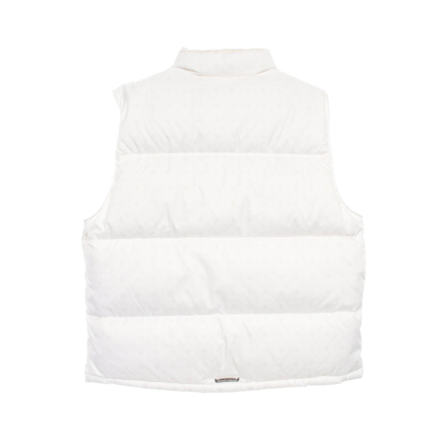 STIFF VEST スティッフ CHプラス クロスボールボタン ダガージップ ダウンベスト 総柄 ホワイト アイボリー クロムハーツ アウター Chrome Hearts