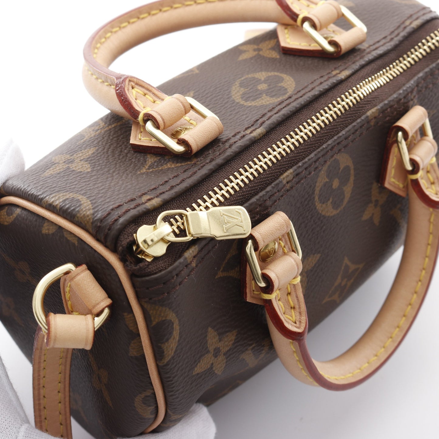ナノスピーディ モノグラム ショルダーバッグ PVC レザー ブラウン 2WAY ルイヴィトン バッグ LOUIS VUITTON