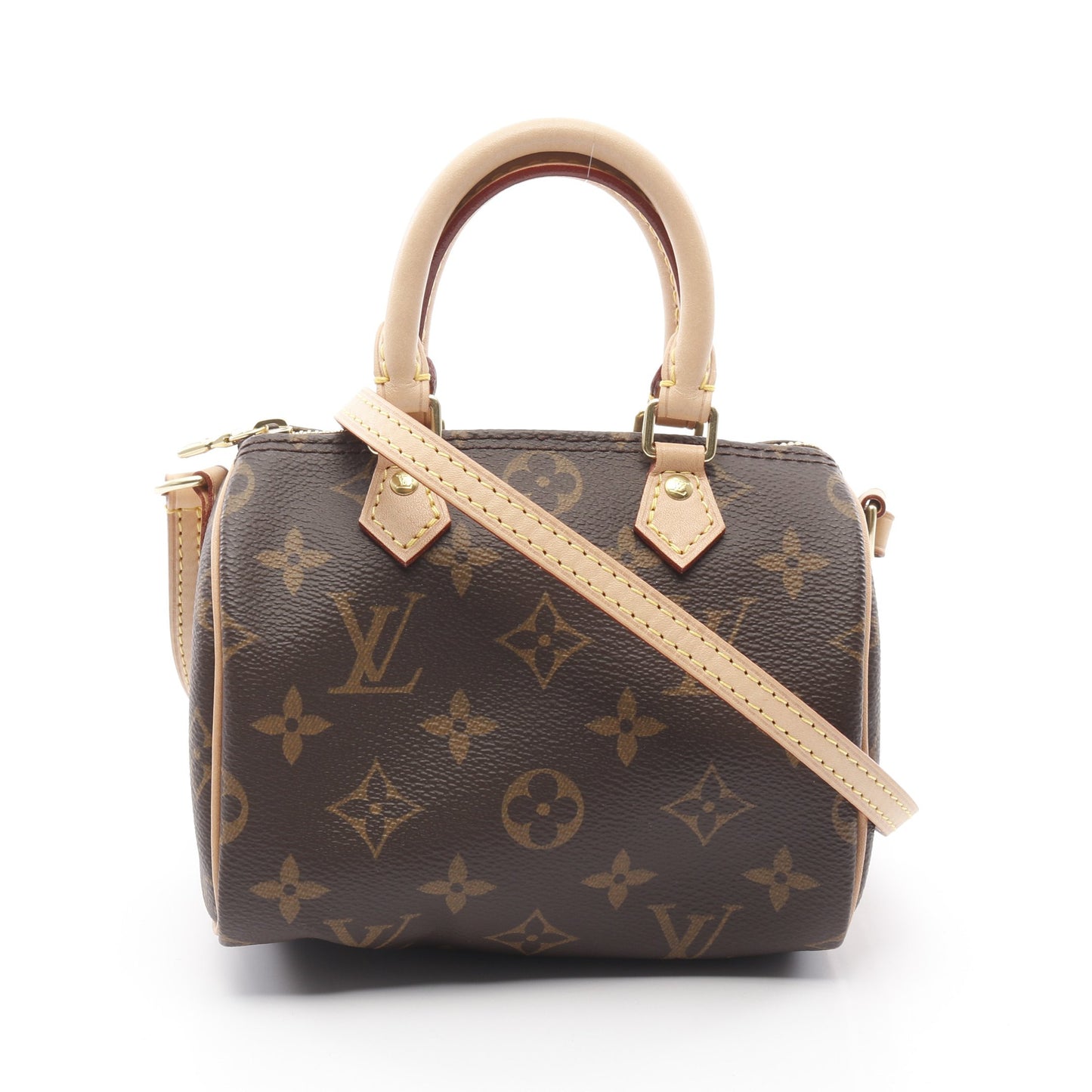 ナノスピーディ モノグラム ショルダーバッグ PVC レザー ブラウン 2WAY ルイヴィトン バッグ LOUIS VUITTON