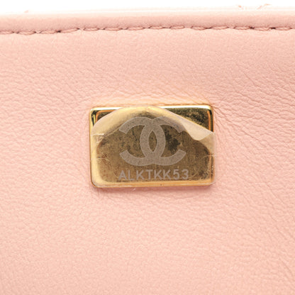 マトラッセ チェーンショルダーバッグ ラムスキン ピンク ゴールド金具 2WAY シャネル バッグ CHANEL