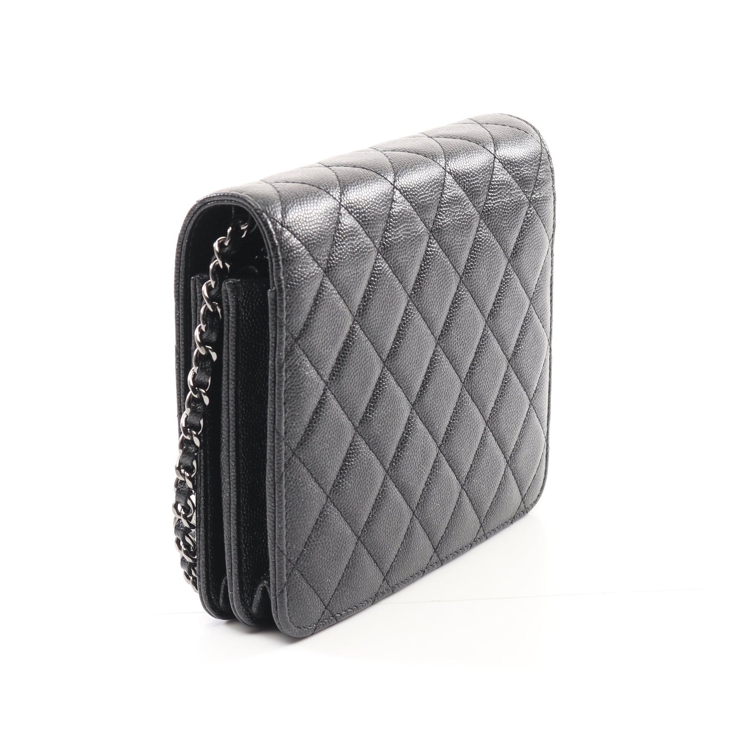 マトラッセ チェーンウォレット キャビアスキン ブラック シルバー金具 シャネル バッグ CHANEL
