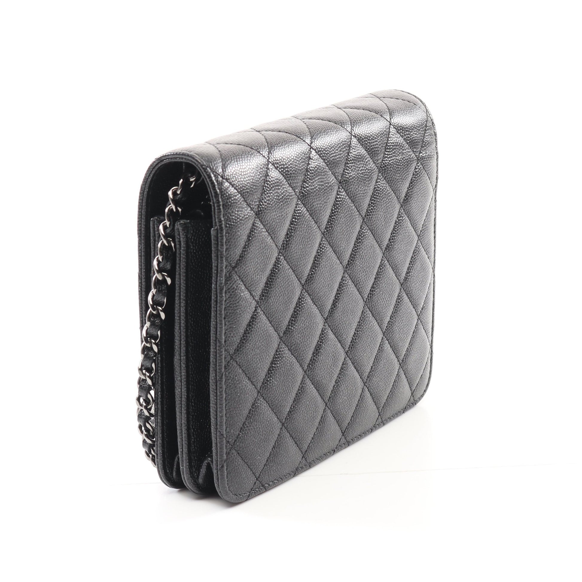 マトラッセ チェーンウォレット キャビアスキン ブラック シルバー金具 シャネル バッグ CHANEL