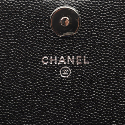 マトラッセ チェーンウォレット キャビアスキン ブラック シルバー金具 シャネル バッグ CHANEL