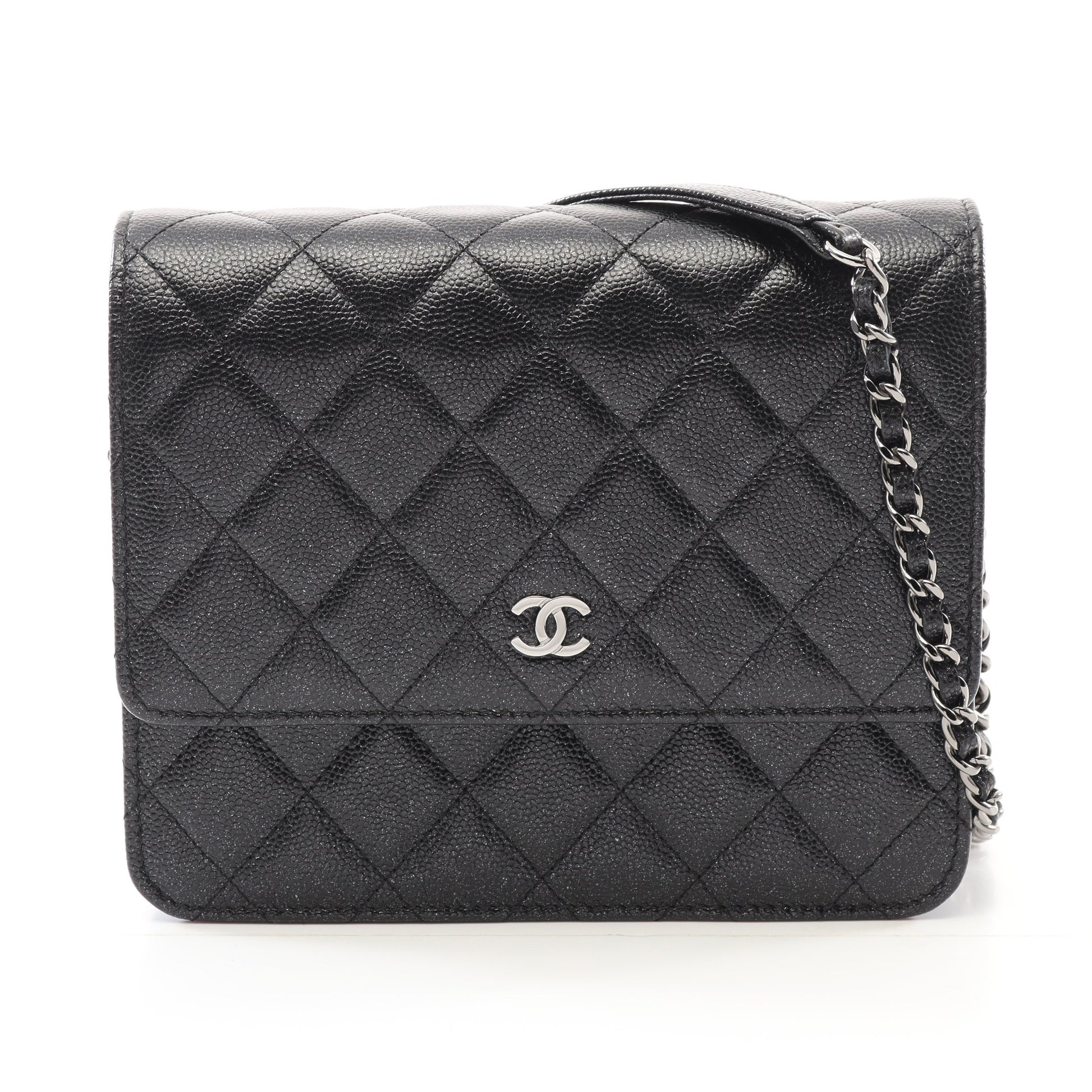 マトラッセ チェーンウォレット キャビアスキン ブラック シルバー金具 シャネル バッグ CHANEL