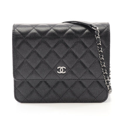 マトラッセ チェーンウォレット キャビアスキン ブラック シルバー金具 シャネル バッグ CHANEL