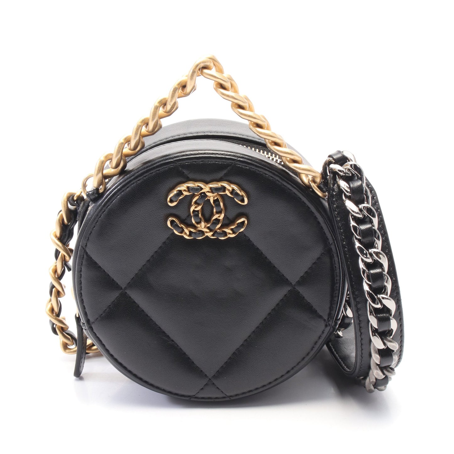 シャネル19 マトラッセ チェーンショルダーバッグ レザー ブラック コンビ金具 シャネル バッグ CHANEL