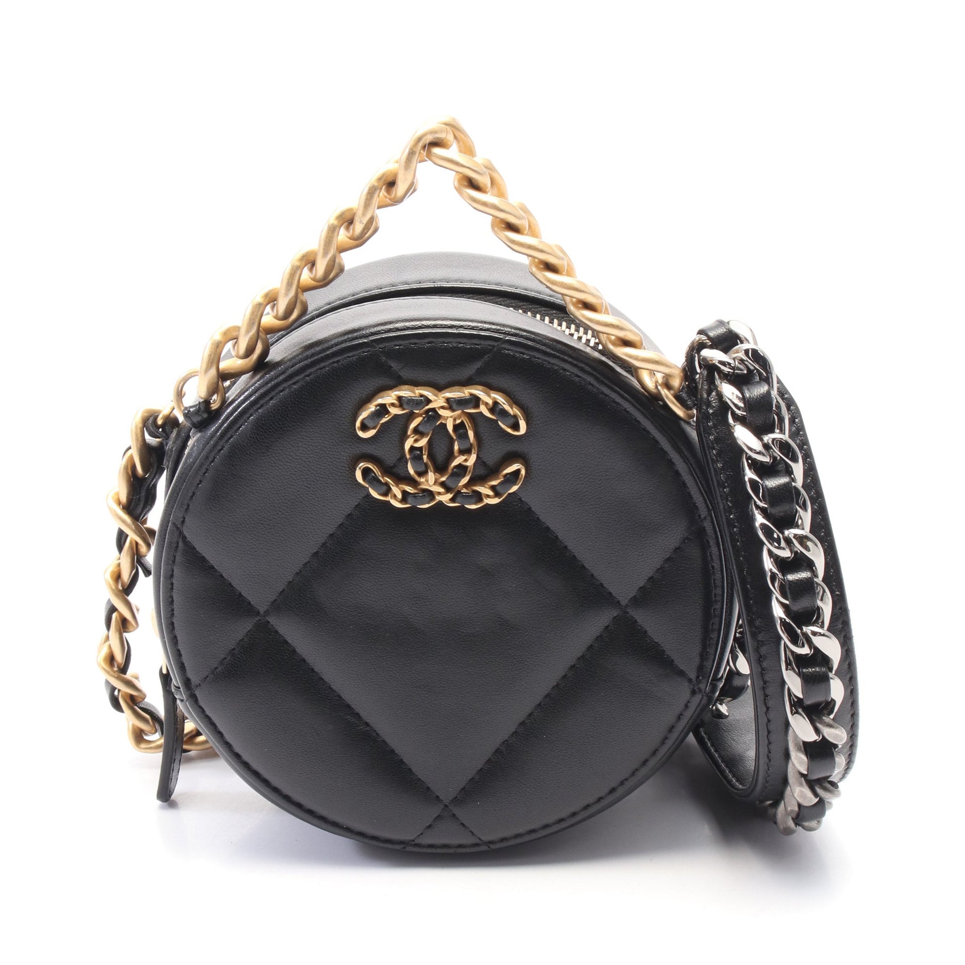 シャネル19 マトラッセ チェーンショルダーバッグ レザー ブラック コンビ金具 シャネル バッグ CHANEL