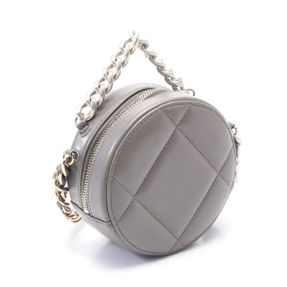 シャネル19 マトラッセ チェーンショルダーバッグ レザー グレー コンビ金具 シャネル バッグ CHANEL