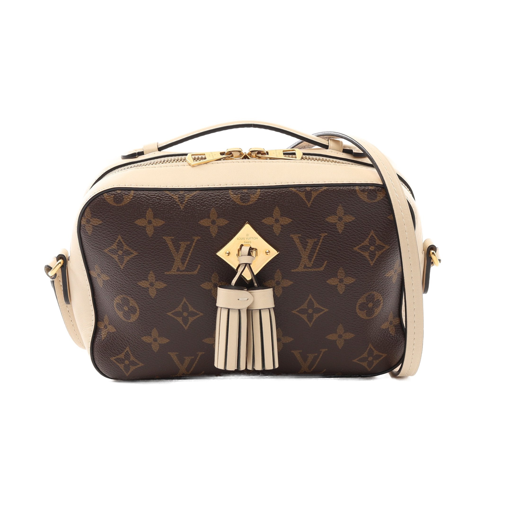 サントンジュ モノグラム クレーム ショルダーバッグ PVC レザー