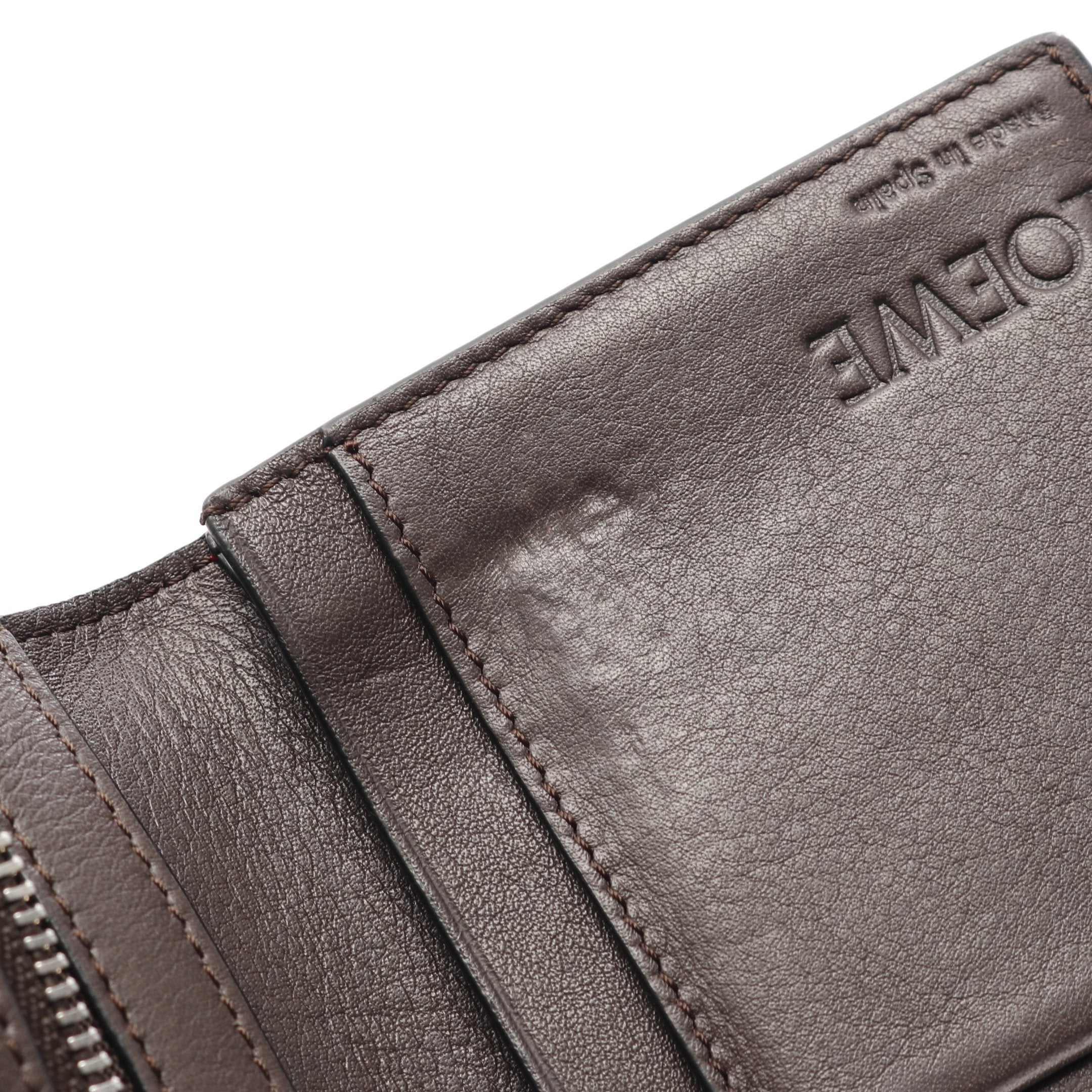 バーティカル ウォレット ラージ 二つ折り長財布 レザー レッド ロエベ