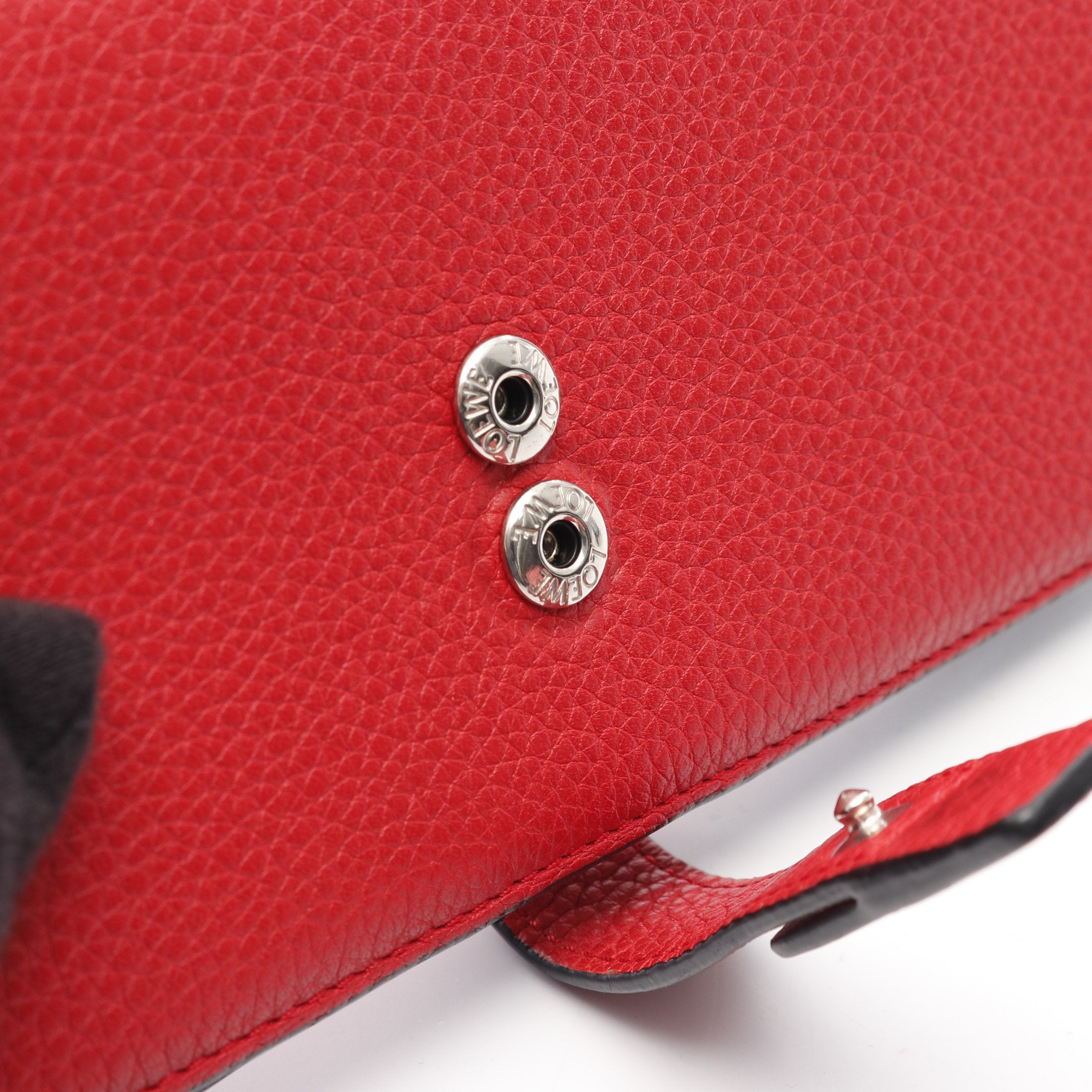 バーティカル ウォレット ラージ 二つ折り長財布 レザー レッド ロエベ