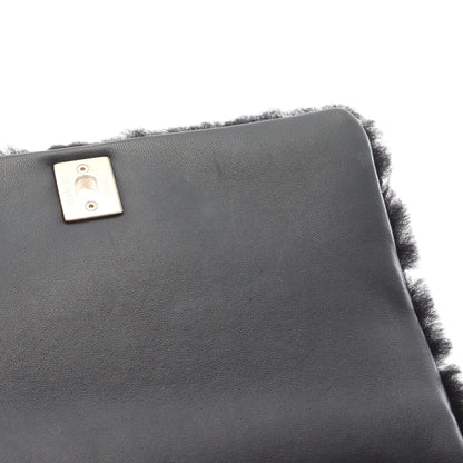 ココハンドル フラップ シェブロン Vステッチ ハンドバッグ ファー ブラック ゴールド金具 2WAY シャネル バッグ CHANEL