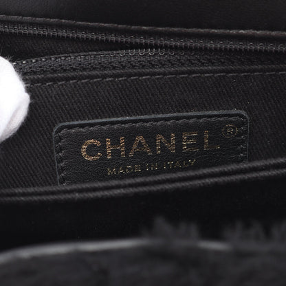 ココハンドル フラップ シェブロン Vステッチ ハンドバッグ ファー ブラック ゴールド金具 2WAY シャネル バッグ CHANEL